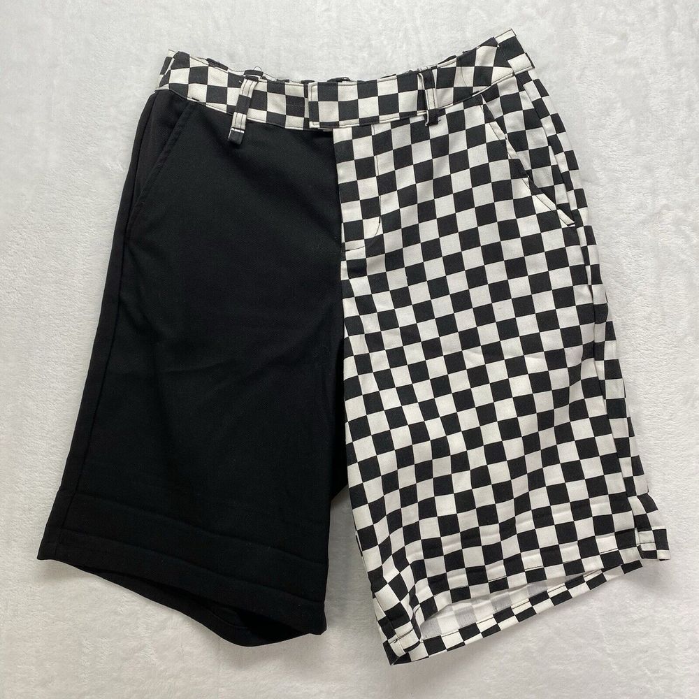 Hot Topic Checkered Split black Bermuda‎ Women's Shorts Sz Small